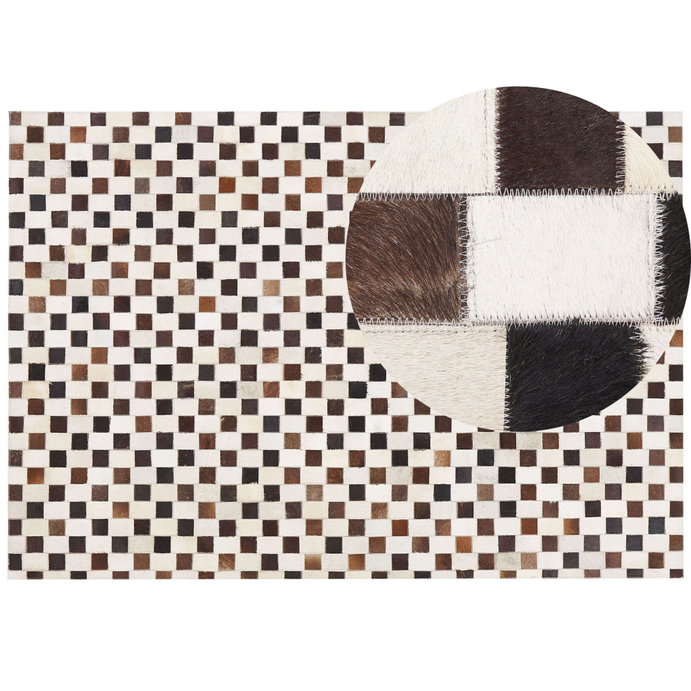Beliani Rug Kayabey Beige 160 X 230 Cm Leather