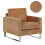 Beliani Armchair VIND Corduroy Light Brown 1
