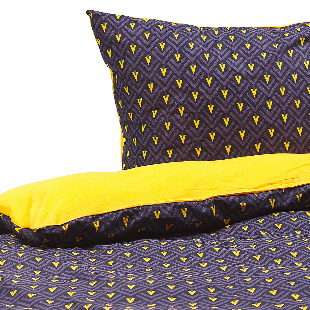 Beliani Duvet Cover Set Wallingford Sateen Cotton 135 X 200 Cm Blue