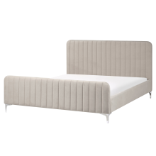 Bed Velvet LUNAN 160 x 200 cm (EU King Size) Taupe