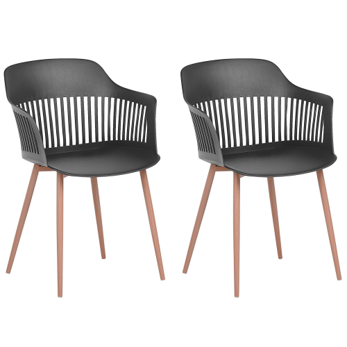 Beliani Set of 2 Dining Chairs BERECA Black