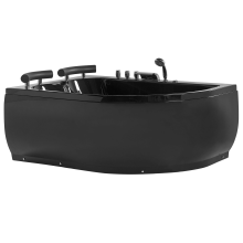 Corner Hot Tub with LED PARADISO Right Hand 1580 x 1130 mm Black