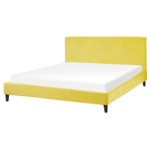 Bed Velvet FITOU 160 x 200 cm (EU King Size) Yellow