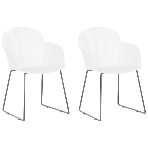 Beliani Set of 2 Dining Chairs SYLVA White