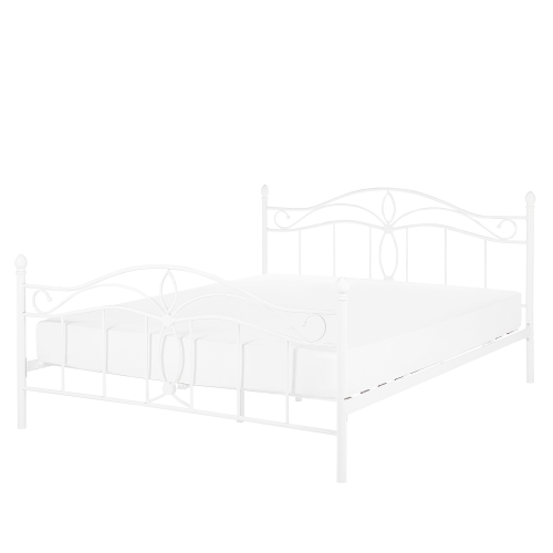 Beliani Bed Metal ANTLIA 140 x 200 cm (EU Double) White