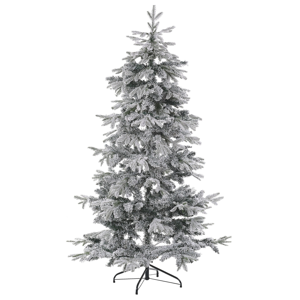 Beliani Artificial Snowy Christmas Tree Tomichi 210 Cm White