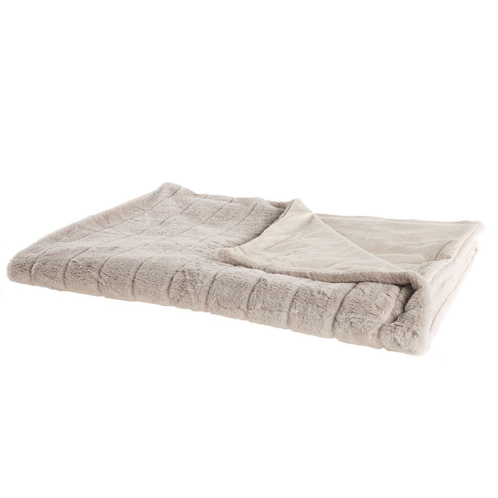 Beliani Blanket Labyar 150 X 200 Cm Beige