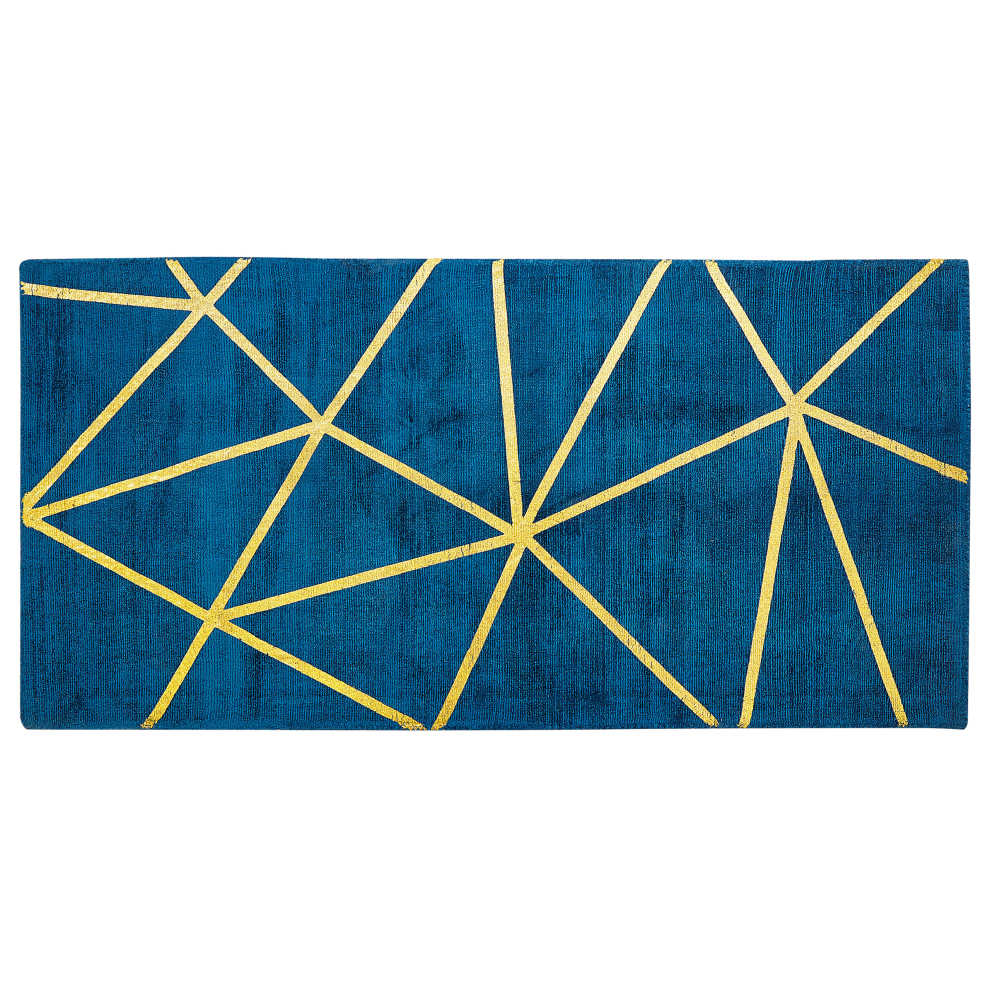 Beliani Rug Havza Blue 80 X 150 Cm Viscose