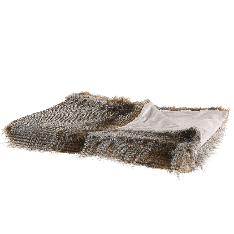 Beliani Blanket Asdad Fabric 150 X 200 Cm Brown