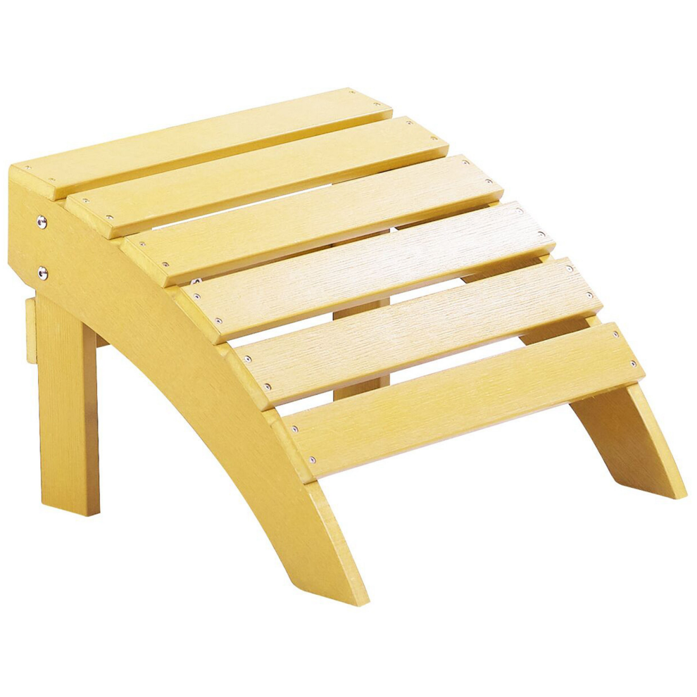Beliani Garden Footstool Adirondack Yellow