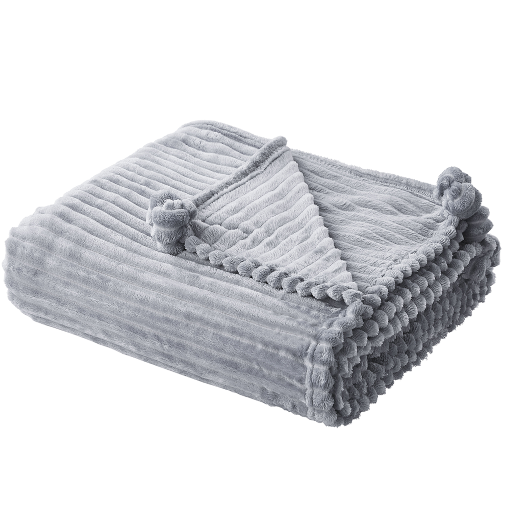 Beliani Blanket Kaweri 150 X 200 Cm Grey