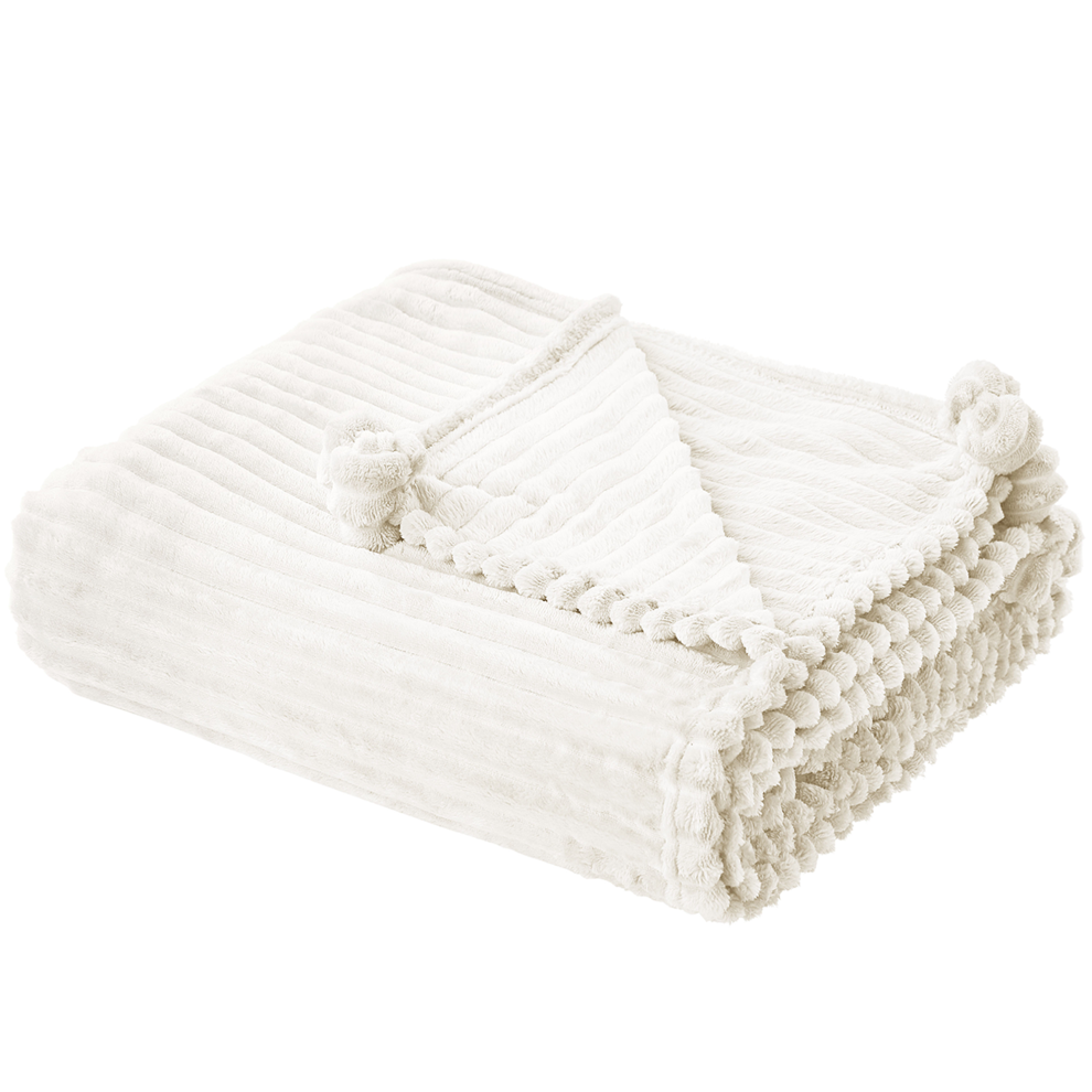 Beliani Blanket Kaweri 150 X 200 Cm White