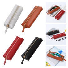 Waterproof Pencil Case PU Leather Pencil Bag Light Weight Foldable Pen Organiser Black