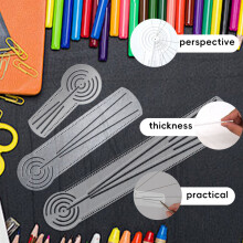 Clear Acrylic Drawing Ruler Geometric Pattern Geometric Template for Sketching 50