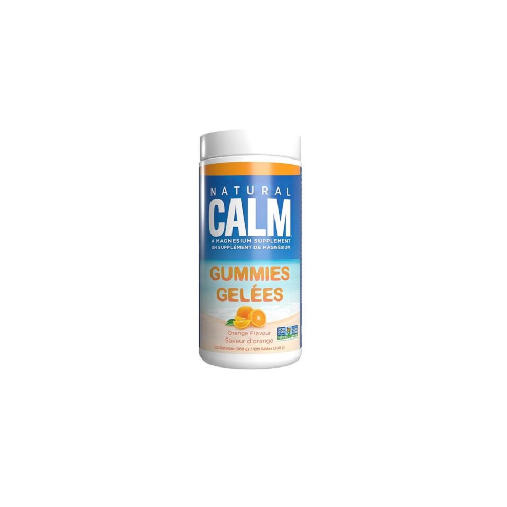 Natural Calm Orange Magnesium 120 Vegan Gummies Flavor Chewable