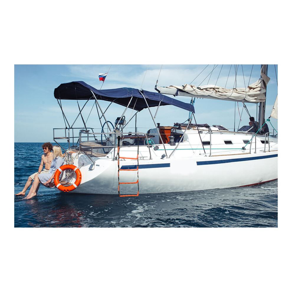 Dense Marine Rope Ladder 4 Step Not Slip Rungs Untarnished Permanent For Small Boats 7754004740877