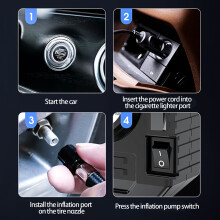 Metal Center Tire Inflator 60W Power 20L/Min Capacity LED Lighting for Night Roadside Use