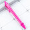 Retractable Ballpoint Pen Ergonomic Grip Multipurpose Plastic Pens Black Inks Rose red 8