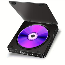 (Black) Compact 1080P Mini DVD Player with Remote - USB Powered, Supports CD/DVD/VCD, Connects to TV, Includes USB & TF Card