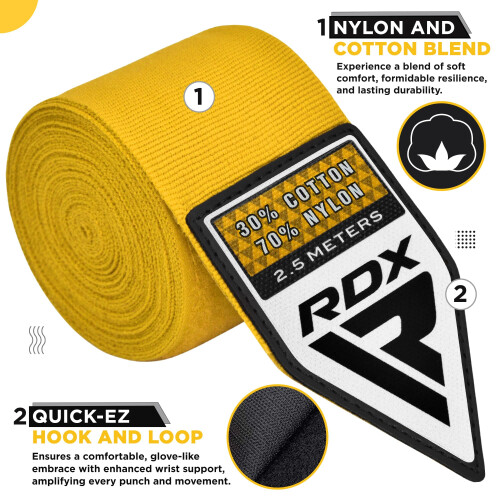 RDX Boxing Wraps Kids 2.5M Inner Gloves, Elasticated Thumb Loop 1