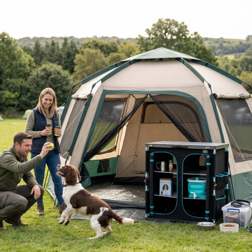 TIMBER RIDGE Camping Cupboard Storage Unit, Pop Up Folding Camping 1