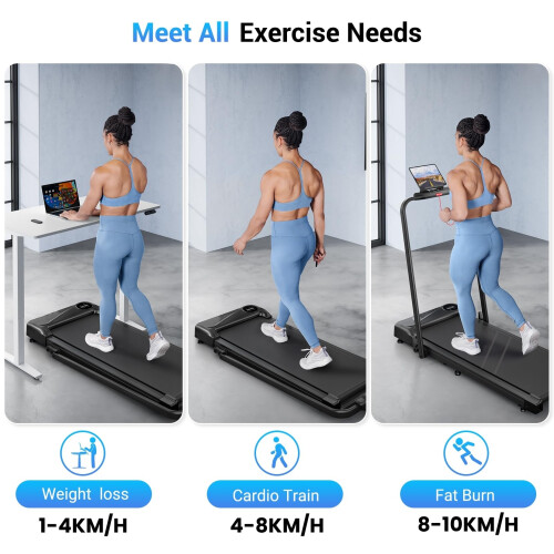 THERUN 2 in 1 Walking Pad Treadmill, Foldable Treadmill for Home, 1
