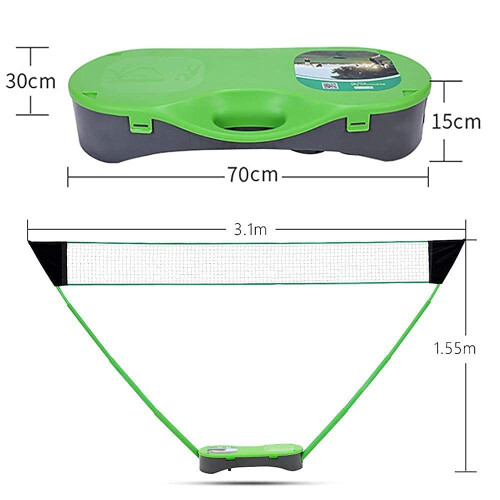 FBSPORT Portable Badminton Net Set with Freestanding Base, 2 1