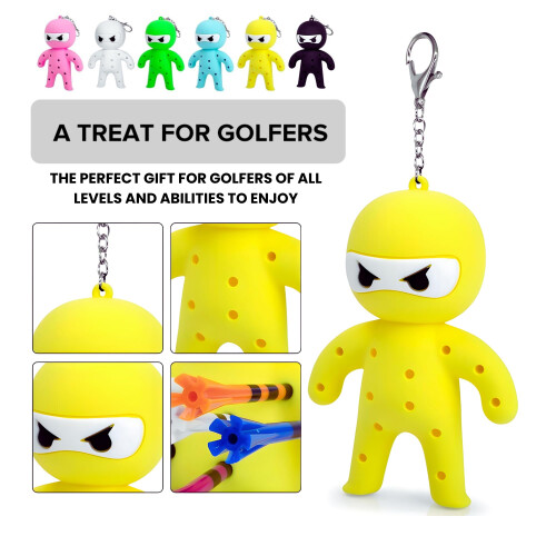 Golf Tee Holder – Ninja Design | Black or White | Holds 13 Tees (Tee 2