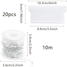 Blinds Counterweight Set with 20 Weights 10.06meter White Chain, Vertical Curtain Anti-Drift Device and