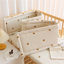 (180×28cm, N07) All-in-One Cot Protection Set, Breathable Cot Liner, Padded Rail Cover & Headboard Protector with Adjustable Ties, Bed