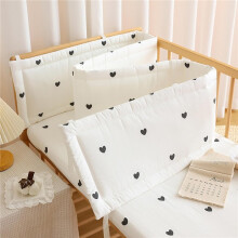 (240×28cm, N09) All-in-One Cot Protection Set, Breathable Cot Liner, Padded Rail Cover & Headboard Protector with Adjustable Ties, Bed