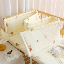 (160×28cm, N05) All-in-One Cot Protection Set, Breathable Cot Liner, Padded Rail Cover & Headboard Protector with Adjustable Ties, Bed
