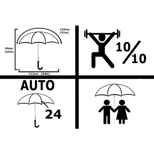 60MPH StormDefender 24 Rib Windproof Strong Umbrella - Large Umbrella 1