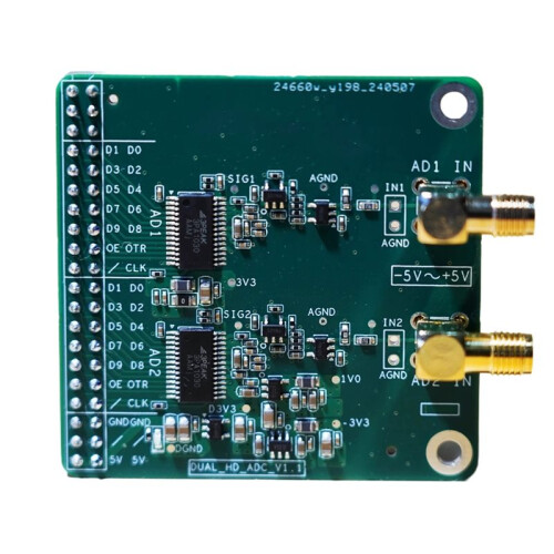 Module de Conversion Analogique-Numérique (AD/AD) Haute Vitesse à Deux Canaux 10 Bits 50 MSPS avec Connecteur SMA et Interface UART