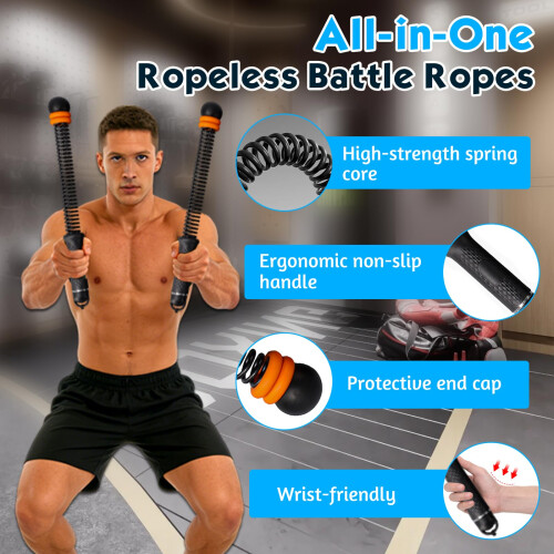 2Pcs Ropeless Battle Rope with Adjustable Weights,New Upgrade 2