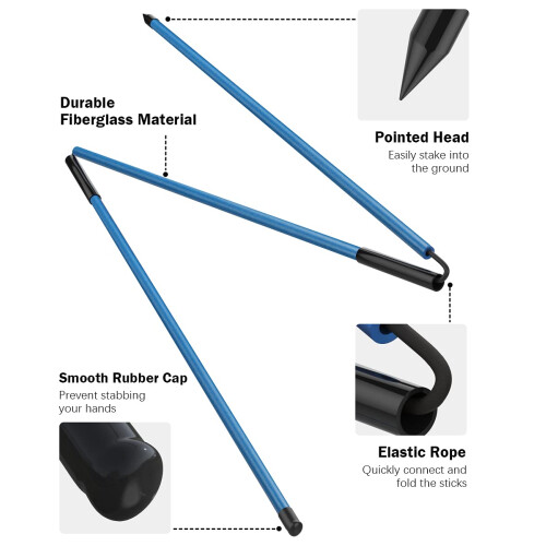 Rhino Valley Golf Alignment Sticks - 2 Pack Collapsible Practice Rods 1