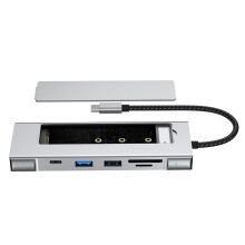 8 in 1 M.2 Expansion Dock USB C HDTV Ethernet Card Slots for Fast Speed Data Transfer