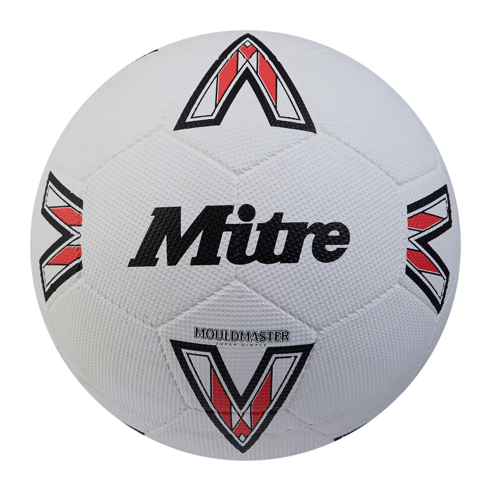 Mitre (5, White/Black/Red) Super Dimple Football