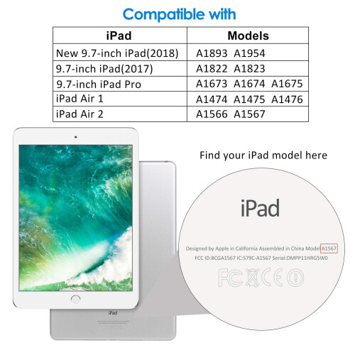 JETech Screen Protector for iPad 6/5, Air 2/1, Pro 9.7, 1-Pack 1