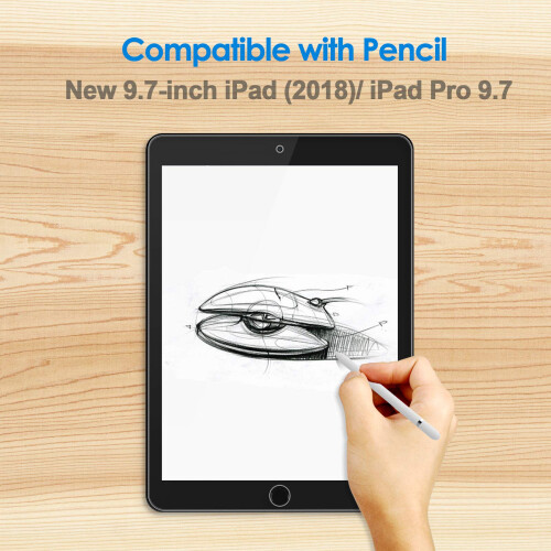 JETech Screen Protector for iPad 6/5, Air 2/1, Pro 9.7, 1-Pack 2