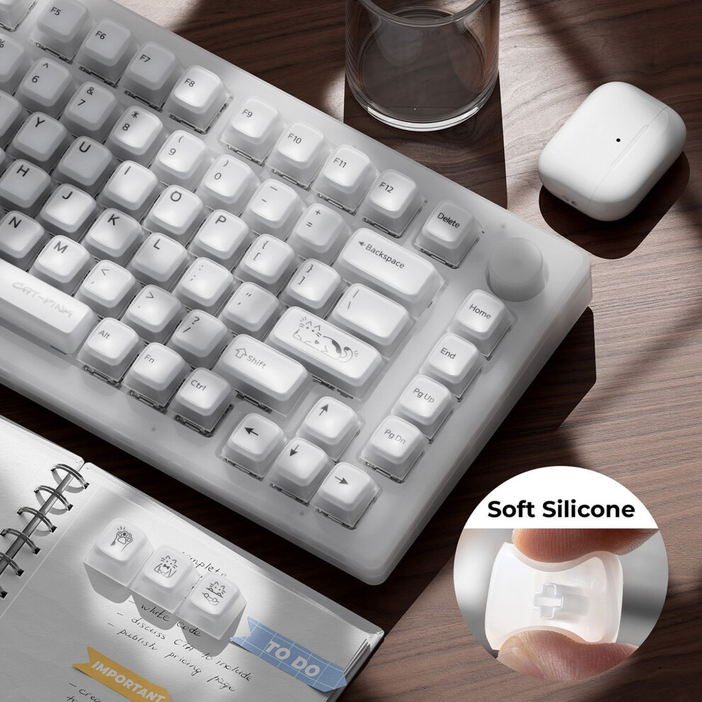 113 Key Silicone Keycaps Jelly Original Height Keycap For Multiple Keyboards Pink 7695001215770