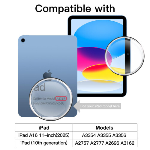 JETech Screen Protector for iPad (A16) 11th/10th Gen, 2-Pack 1