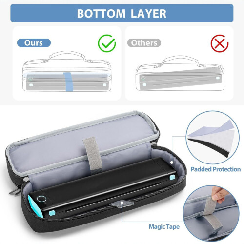Black Printer Accessories Holder With Spacious Compartments For Printers Storage