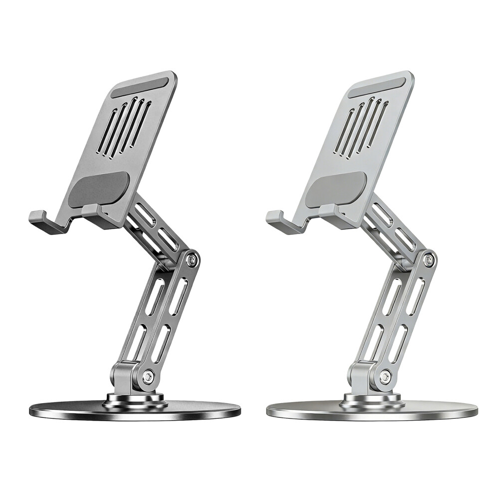 360 Degree Rotatable Aluminum Stand With Foldable Design Triple Axises Adjustment Gray 7695001188074