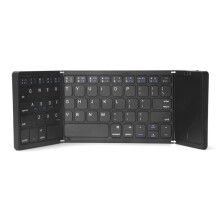 B089T Portable Folding Keyboard with Trackpad Rechargeable Wireless Keyboard for IOS and Windows,Black