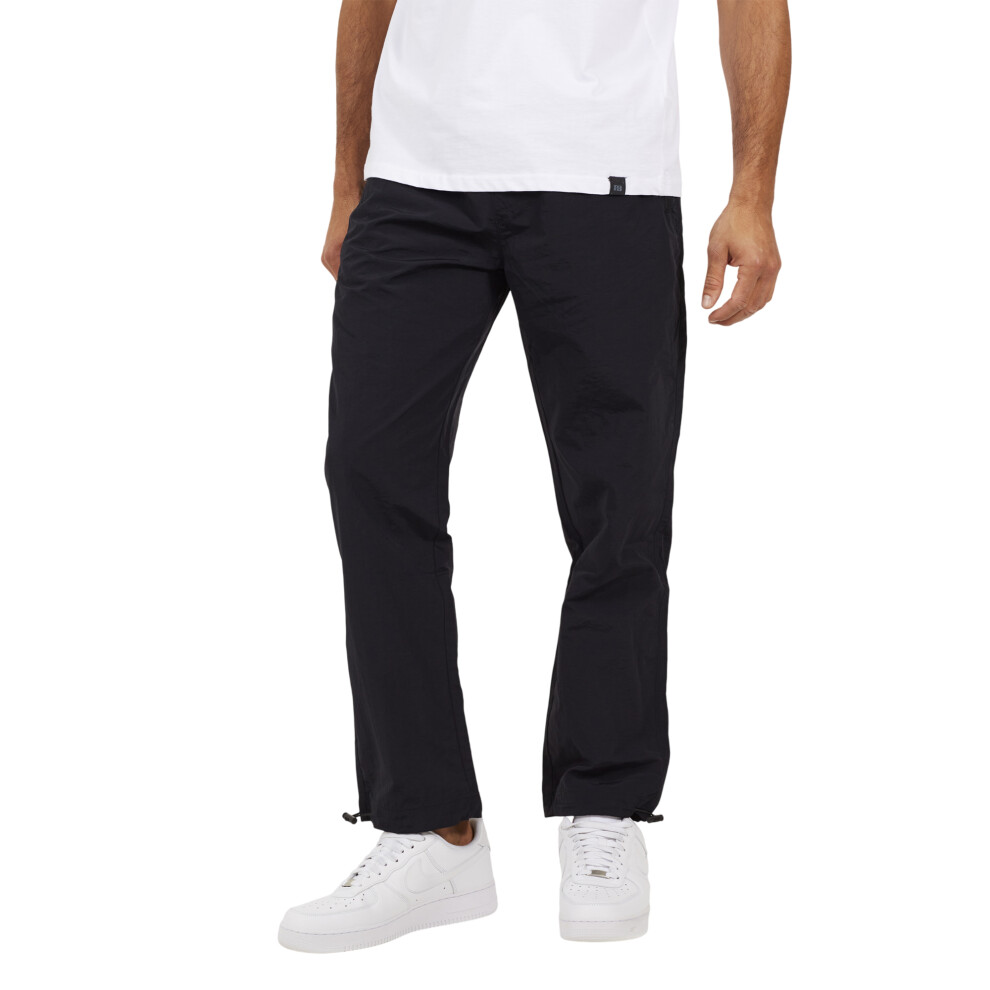 Brave Soul (36R, Black) Mens Taslan Loose Cargo Trousers