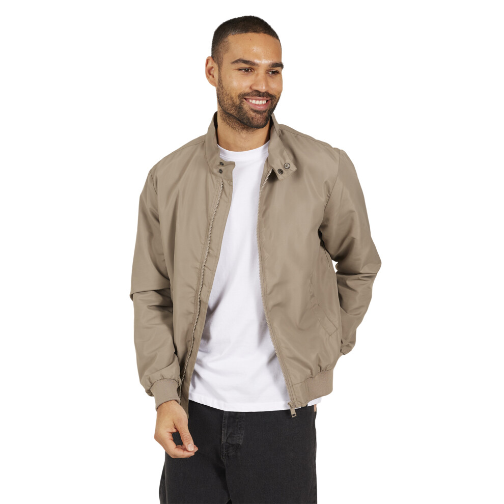Brave Soul (M, Stone) Mens Funnel Neck Harrington Jacket Multicoloured