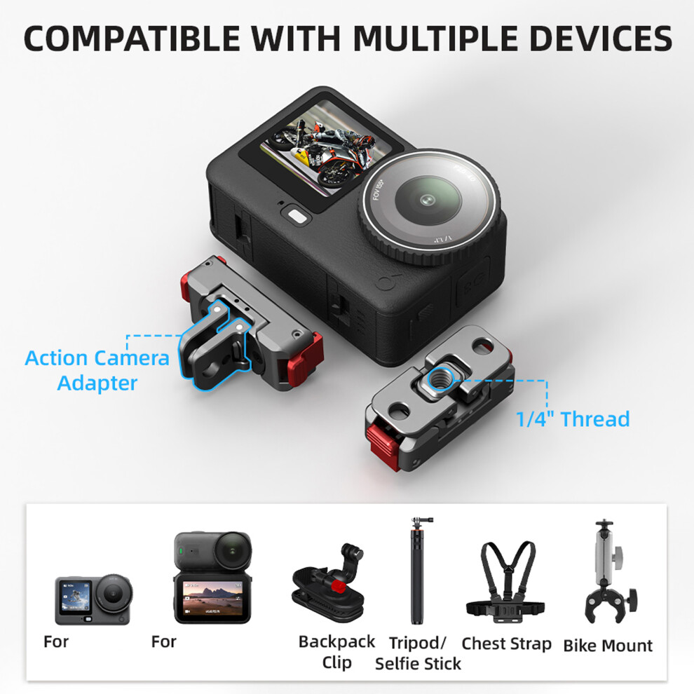 360 Rotating Aluminum Quick Release Magnetic For Action Camera Foldable Design 7695001193122