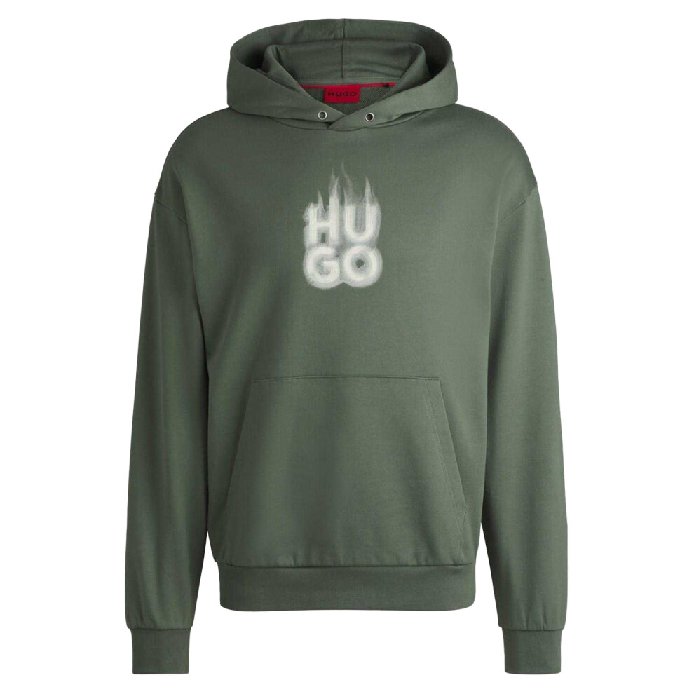 Hugo Boss (M, ) Mens Flame Logo Hoodie Green