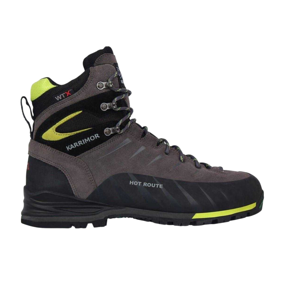 Karrimor (9.5 Uk, Charcoal/Lime) Mens Hot Route Leather Waterproof Walking Boots